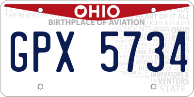 OH license plate GPX5734