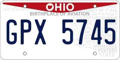 OH license plate GPX5745
