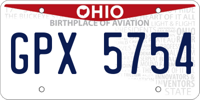 OH license plate GPX5754