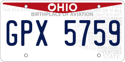 OH license plate GPX5759