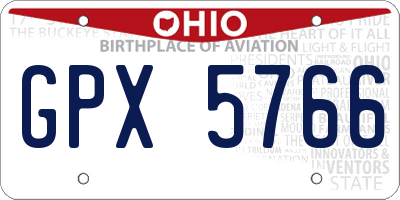 OH license plate GPX5766