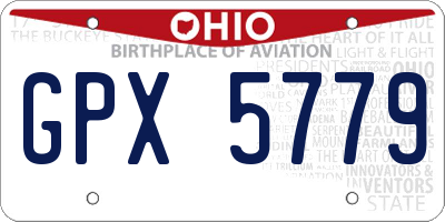 OH license plate GPX5779