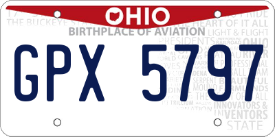 OH license plate GPX5797