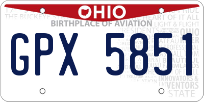 OH license plate GPX5851
