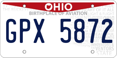 OH license plate GPX5872