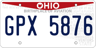 OH license plate GPX5876