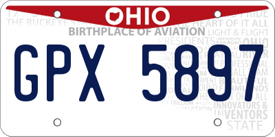 OH license plate GPX5897