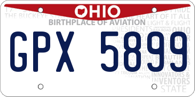 OH license plate GPX5899