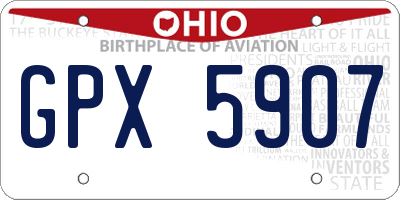 OH license plate GPX5907