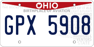 OH license plate GPX5908