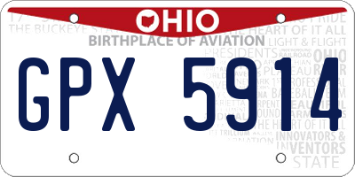 OH license plate GPX5914