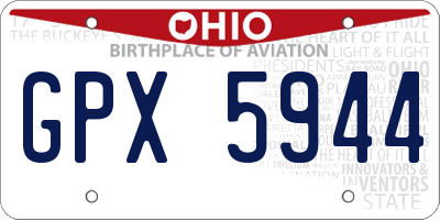 OH license plate GPX5944