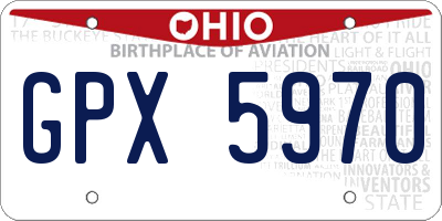 OH license plate GPX5970