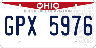 OH license plate GPX5976