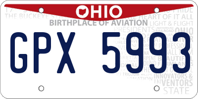 OH license plate GPX5993