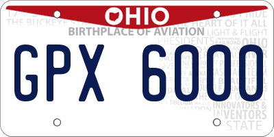 OH license plate GPX6000