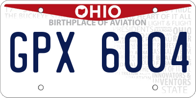 OH license plate GPX6004
