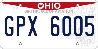 OH license plate GPX6005