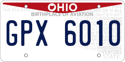 OH license plate GPX6010