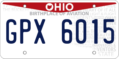 OH license plate GPX6015