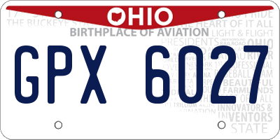 OH license plate GPX6027
