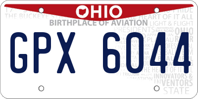 OH license plate GPX6044
