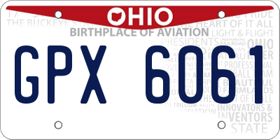 OH license plate GPX6061