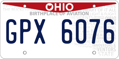 OH license plate GPX6076