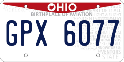 OH license plate GPX6077