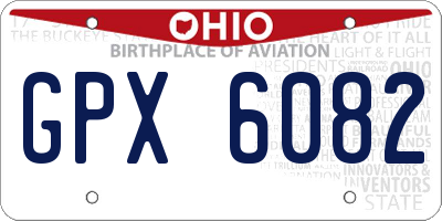 OH license plate GPX6082