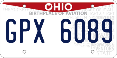 OH license plate GPX6089
