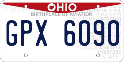 OH license plate GPX6090