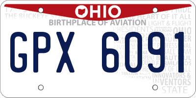 OH license plate GPX6091