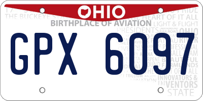 OH license plate GPX6097
