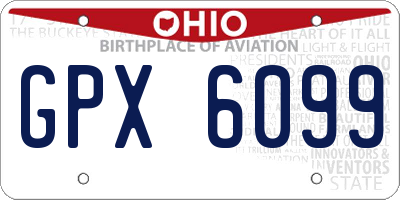 OH license plate GPX6099
