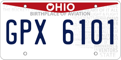 OH license plate GPX6101
