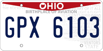 OH license plate GPX6103