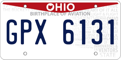 OH license plate GPX6131