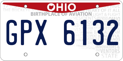 OH license plate GPX6132