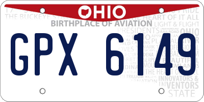 OH license plate GPX6149