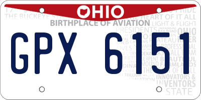 OH license plate GPX6151