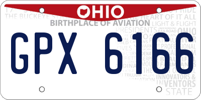 OH license plate GPX6166