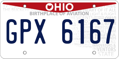OH license plate GPX6167