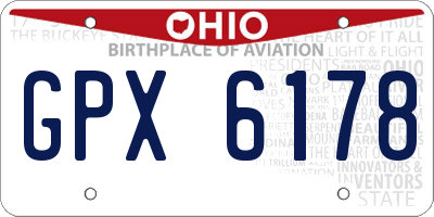OH license plate GPX6178