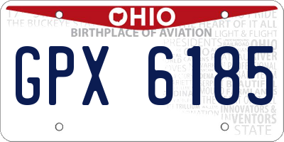 OH license plate GPX6185