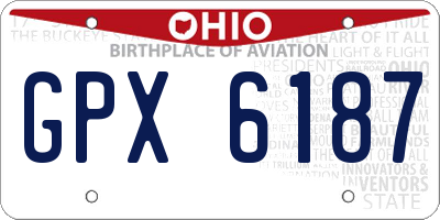 OH license plate GPX6187
