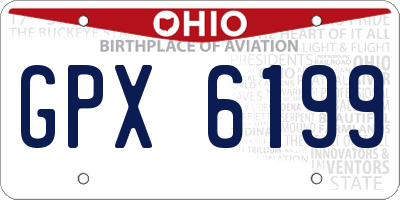 OH license plate GPX6199