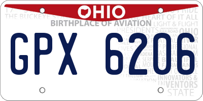 OH license plate GPX6206