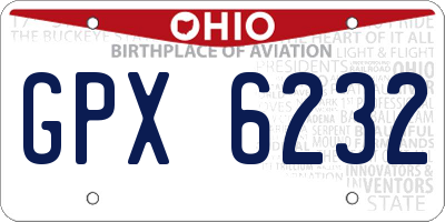 OH license plate GPX6232