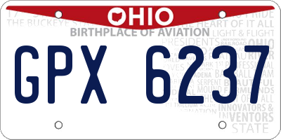 OH license plate GPX6237